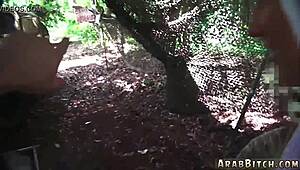 Tattoo Teen's First Time Webcam Masturbation in Army Uniform Outdoors