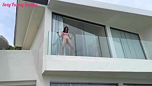 Horny Neighbor in Sexy Lingerie Seduces Guy