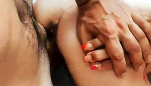 she plays with my pussy so boldly, using dildo on chubby tits