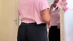 Chubby Latina babe farts loudly preparing for date