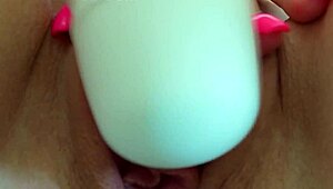 Milf Moaning Loud After Multiple Orgasms with Toys in Close-Up