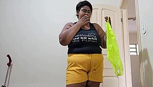 hey, stepmom tries on clothes in front of stepson and gets drilled by him