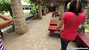 Asiansexdiary shows hairy pussy Pinay leaking cum.