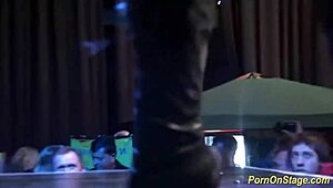 i shared cock on a wild public stage orgy show!