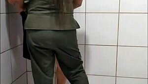 Rough Slave Exhibitionist Flashes In Bathroom, Sexy Bathing Interview Turns To Roommate Sex