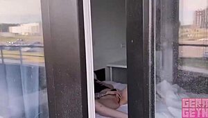 gerageyn meets lucky stranger for outdoor banging thrill