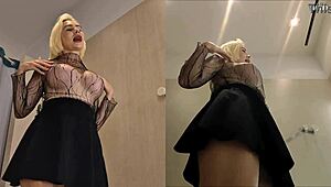 Hey, check this sneaky upskirt view from locker room cam