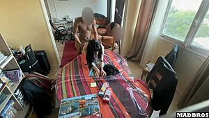 a french goth girl gets pounded hard doggystyle. she cums non-stop all day!