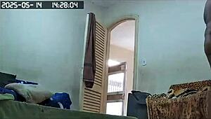 Look at that maid's huge ass and big pussy while she cleans naked!