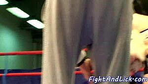 Glam dyke dominates with intense pussy licking after wrestling match