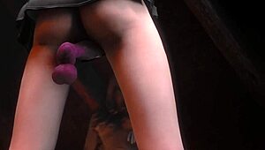 Girl Fucked by Floating Dildo in Solo Play