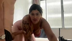 Husband makes wife squirt and cum on her huge tits 😏