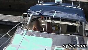 French Amateurs in Outdoor Group Anal on Public Train