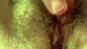 Wow, watch me stroke my hairy pussy till I explode!