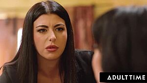 yo, gal ritchie scissors her lesbian boss little 18+ puck after nude mishap