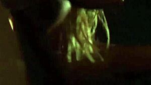 Mistress dominates bound lesbian slaves, whipping tits in garage punishment session