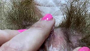 New girl shows off extreme closeup of huge clitoris rubbing. Her orgasm dripped everywhere.