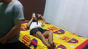 Mother-in-law touches herself erotically, then asks for help with big cock in homemade video