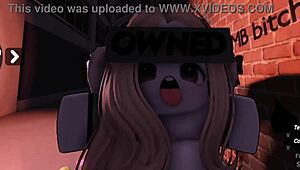 She was annoying, so I punished her as a bot in Roblox.