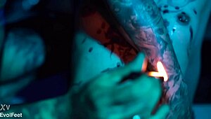 foot hunter dominates captive nick for perfect latina feet