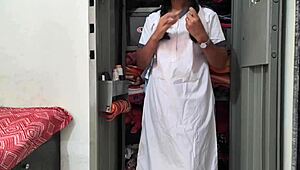 सुनो, यह इंडियन गर्ल और बॉय क्लियर हिन्दी डर्टी टॉक के साथ कॉलेज सेक्स में नैल करते हैं!