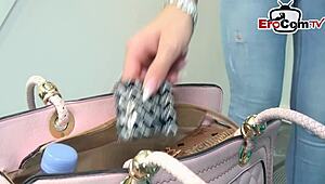 Private German Swinger Club Threesome with Amateur Blonde