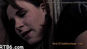 hey, check this hooters slut with clamped knockers getting rough toy action hard!