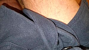 I'm so horny and naked in my cum-stained t-shirt, jerking off while my stepsister watches