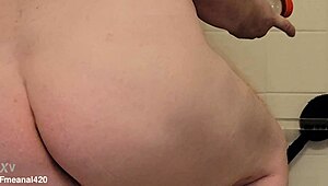 I’ve got water bottle and dildos stuffed in my ass!