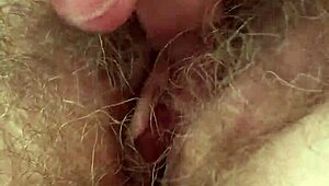 Wow, watch me stroke my hairy pussy till I explode!