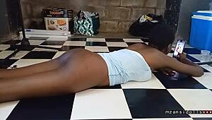 Eighteen-Year-Old Ebony Teen Getting Fucked Hard In The Slums By Older Man