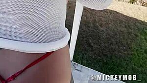 Big Booty Santana Red GIVES Outdoor BLOWJOB!