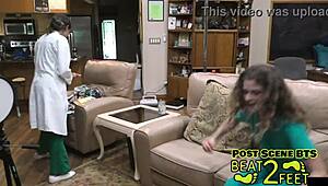 Wow, can you resist sweaty nurse feet from Princess Nathalia in this hospital JOI?