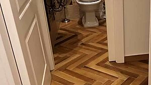 I'm so horny and naked in my cum-stained t-shirt, jerking off while my stepsister watches