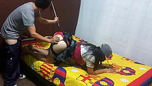 Mother-in-law touches herself erotically, then asks for help with big cock in homemade video