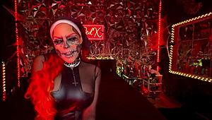 sinister nun teases with joi down in hell