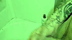 I was rubbing my cock in and out under the shower stream, feeling every naked inch get harder.