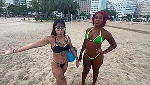 I met two hot latinas on Copacabana beach and called them for interracial fun
