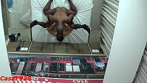 that married guy fucking my wife again in lingerie, licking her pussy and sucking her tits