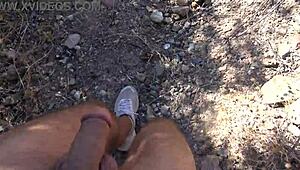 French Nudist Milf Shocked by Sneaky Beach Voyeur