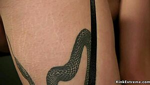 Lesbian In Bondage Threesome Fucked!