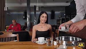 Hey, hunter spotted pretty petite ara mix in cafe and banged her in toilet