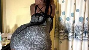 Yo, check this thick ebony riding with huge boobs