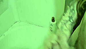 I was rubbing my cock in and out under the shower stream, feeling every naked inch get harder.