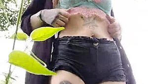 Novinha From Curitiba Flashes Big Pussy Outdoors