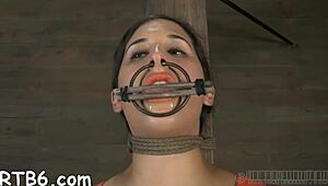 naked european girl gets nasty blowjob and fucking in bdsm hardcore