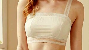 i model flowery panties in lingerie with cute barefoot feet