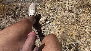 French Nudist Milf Shocked by Sneaky Beach Voyeur