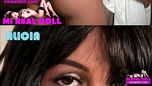 Alicia, the 157 cm real love doll, gets wild in bed.