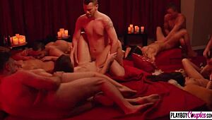 i got oiled up by swinger babes in the massage orgy, it was so slippery!